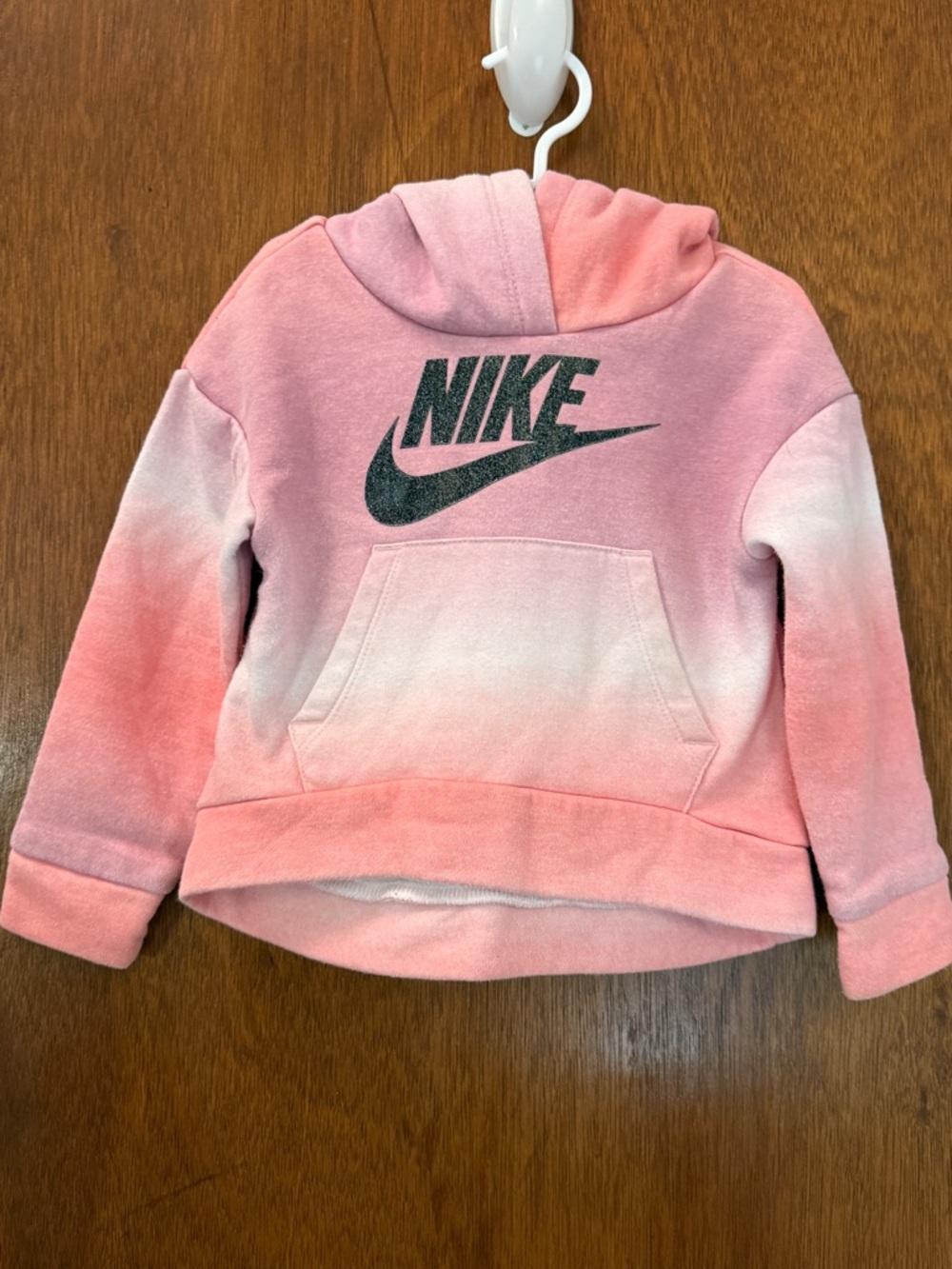 Nike Pink Ombre Logo Hoodie Sweatshirt -2T